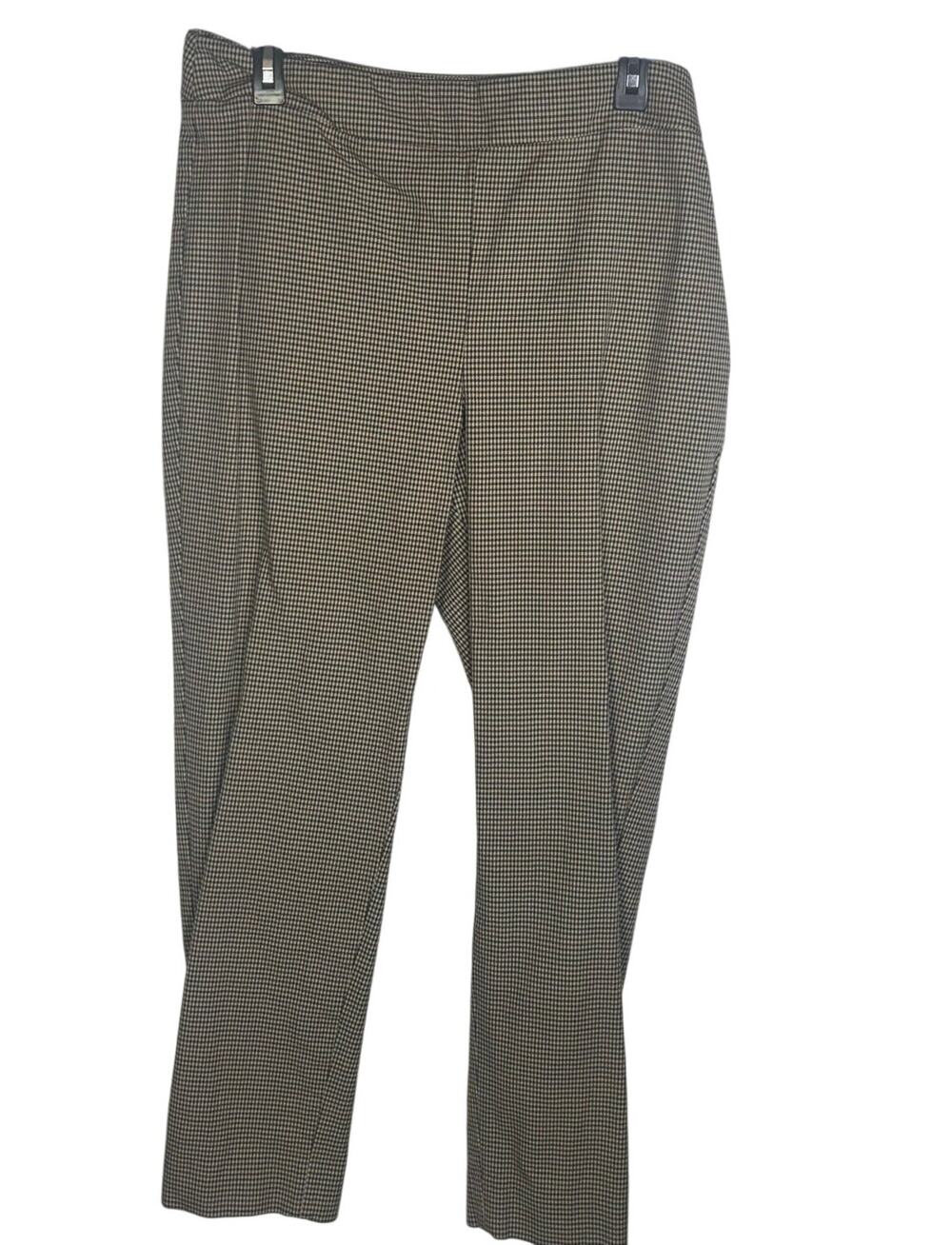 Talbots Chatham Ankle Pants Womens 14 Houndstooth Plaid Career Stretch Ankle